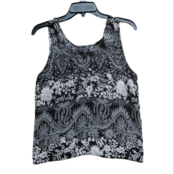 Kasper Vintage Women's 2-Piece Black and Cream Paisley Print Wrap Skirt And Top - Picture 3 of 10